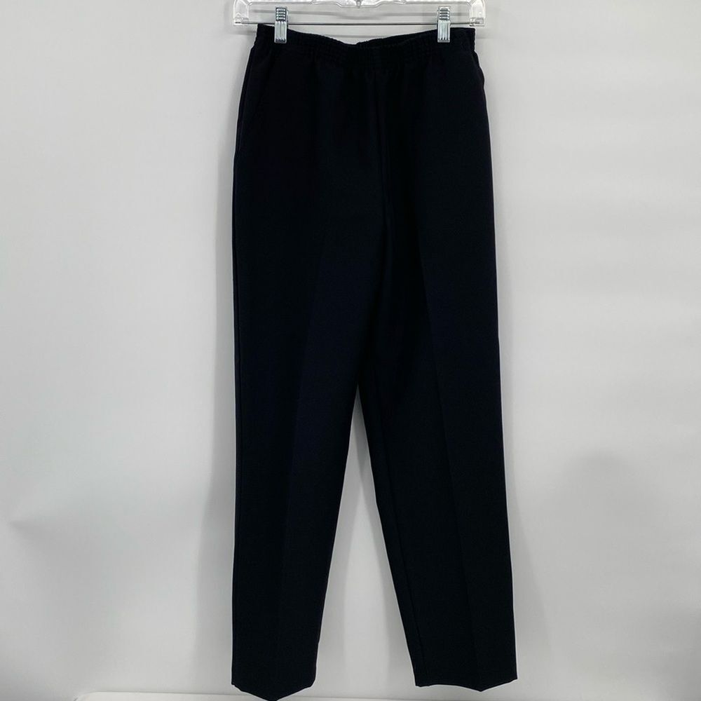 24K Canadian Black Elastic Waist Petite Pants Slacks Women's 8P